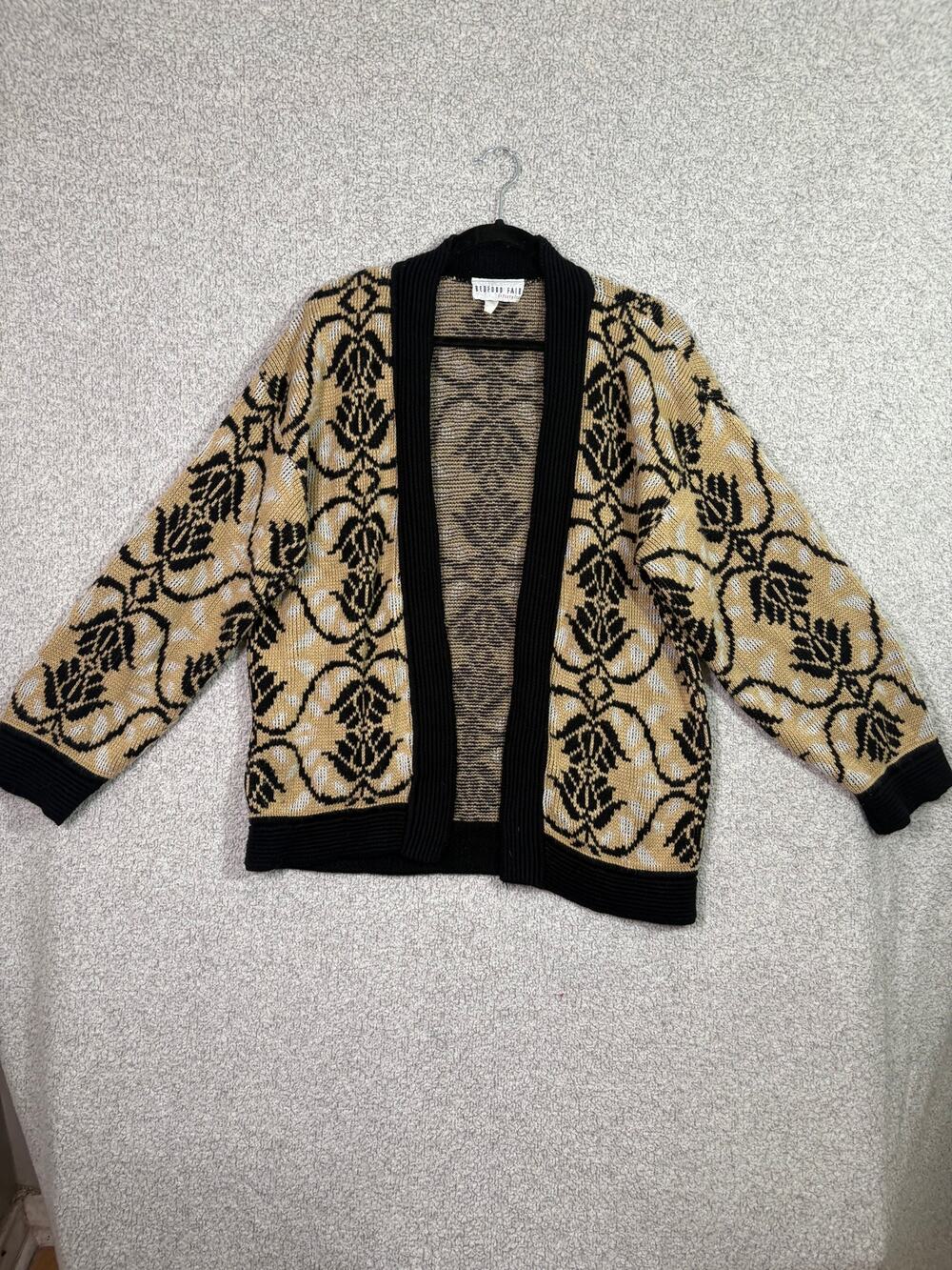 Vintage Bedford Fair Floral Jacquard Cardigan Grannycore